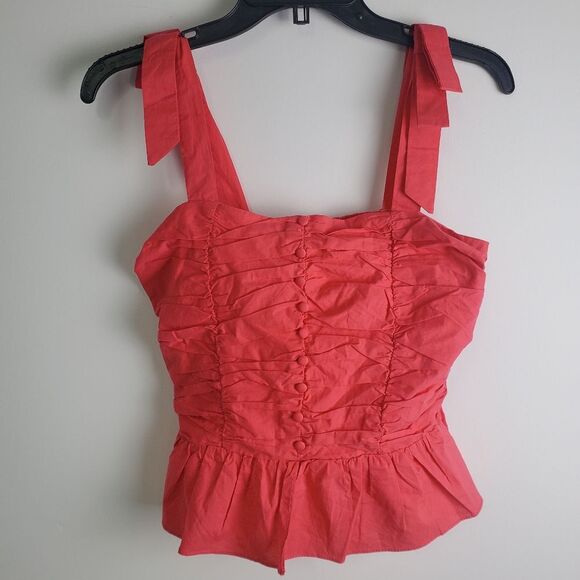Milk & Honey Hot Pink Pleated Top Size Small - Picture 1 of 6